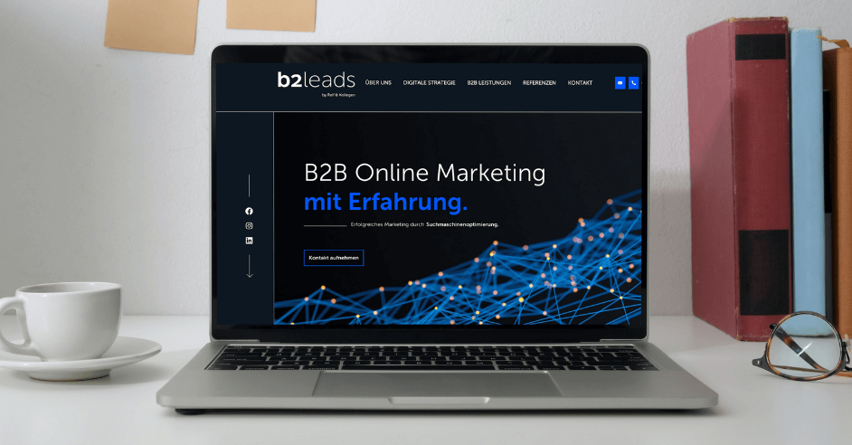 Webseite von b2leads - B2B Agentur aus München
